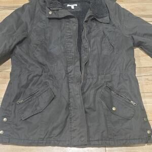 Back in the Saddle Womens Jacket Sherpa‎ Lined Black Size XL Missing 1 Snap